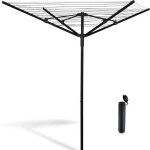 Vonia s�choir parapluie - �tendoir avec ancrage au sol - longueur de s�chage de 45 m�tres (noir)