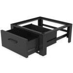 Vonia socle pour machine � laver avec tiroir coulissant - support standard pour lave - linge - noir