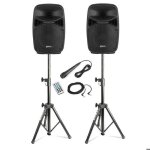 Vonyx pack sono - système de sonorisation 400w avec 2 enceintes active et passive et 2 supports réglables ... Vonyx pack sono - système de sonorisation 400w avec 2 enceintes active et passive et 2 supports réglables ...