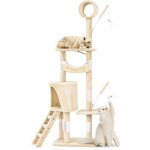 Vounot� arbre � chat 155cm multi niveaux beige - avec griffoir niche jouet et plateforme - arbre � grimper ...