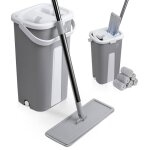 Vounot® balai microfibre et seau essoreur avec 6 serpillères réutilisables balai plat double compartiment ... Vounot® balai microfibre et seau essoreur avec 6 serpillères réutilisables balai plat double compartiment ...