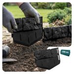 Vounot� bordure de jardin imitation pierre 26. 7m noir - hauteur 14cm - cl�ture gazon d�corative ultra ...