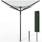 Vounot etendoir a linge exterieur rotatif avec housse de protection et surface etendage 45m noir