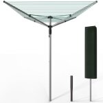 Vounot etendoir a linge exterieur rotatif avec housse de protection et surface etendage 50m argent vert ...