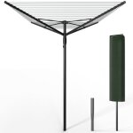 Vounot etendoir a linge exterieur rotatif avec housse de protection et surface etendage 50m noir