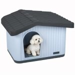 Vounot maison pour chat chien niche en plastique impermable 75x63x51cm - toit inclin amovible - extrieur ...