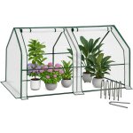 Vounot mini serre de jardin avec 2 portes enroulables bache pe renforcee 135g / m2 180x90x90cm blanc ...