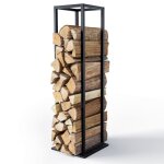 Vounot porte bche vertical 33x33x112cm - mtal - range bche pour chemine - support bois intrieur ...