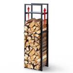 Vounot porte bche vertical tlescopique avec tagre 45x32x170cm - mtal - range bche pour chemine ...