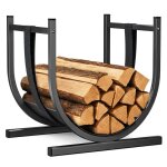 Vounot range bche avec sangle de scurit 41x37x395cm - porte bche en mtal pour chmine - support ...