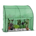 Vounot serre dhivernage murale adosse 200x100x180cm vert - bche pe impermable et anti - uv - pour ...
