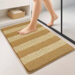 Vounot� tapis de bain antid�rapant chenille microfibre 40x60cm beige