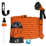 Vounot tuyau darrosage extensible 15m orange - 10 modes - raccord et sac de rangement inclus - flexible ...