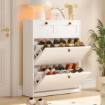 Meuble � chaussures - vowner - meuble dentr�e rangement pour chaussures commode � chaussures 80 x 100 ...