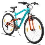 Vtt hiland bamcbase - 26 pouces double suspension - v�lo tout terrain 18 vitesses avec freins sur jante ...