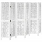 Vvmeuble cloison de séparationparavent pièce protéger privée 6 panneaux blanc bois de paulownia massif ... Vvmeuble cloison de séparationparavent pièce protéger privée 6 panneaux blanc bois de paulownia massif ...