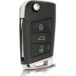 Vw coque de cl� pliez t�l�commande 3 boutons bo�tier de remplacement de cl� de voiture pour golf 7 audi ...