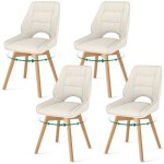 Wafting lot de 4 chaises de salle � manger pivotantes 360� - chaise de cuisine en tissu chenillepieds ...
