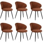Wafting lot de 6 chaises de salle  manger fauteuil scandinave boucl moelleux dossier ergonomique - ...