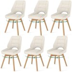 Wafting lot de 6 chaises de salle � manger pivotantes 360� - chaise de cuisine en tissu chenillepieds ...