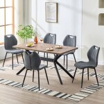 Wafting ensemble table  manger avec 6 chaises - table 140x80x73 cm - chaises de salle  manger en tissu ...