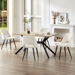 Wafting ensemble table de salle � manger avec 4 chaises table robuste grain de h�tre clair chaises en ...