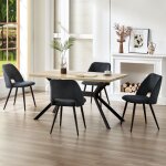 Wafting ensemble table de salle � manger avec 4 chaises table robuste grain de h�tre clair chaises en ...