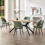 Wafting ensemble table de salle � manger avec 4 chaises table robuste grain de h�tre clair chaises en ...