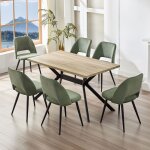 Wafting ensemble table de salle � manger avec 6 chaises table robuste grain de h�tre clair chaises en ...
