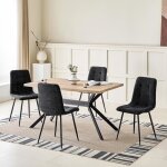 Wafting ensemble table de salle à manger avec 4 chaises table rectangulaire robuste grain de hêtre - ... Wafting ensemble table de salle à manger avec 4 chaises table rectangulaire robuste grain de hêtre - ...
