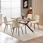 Wafting ensemble table de salle � manger avec 4 chaises table rectangulaire robuste grain de h�tre - ...