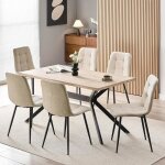 Wafting ensemble table de salle à manger avec 6 chaises table rectangulaire robuste grain de hêtre - ... Wafting ensemble table de salle à manger avec 6 chaises table rectangulaire robuste grain de hêtre - ...