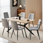 Wafting ensemble table de salle à manger avec 6 chaises table rectangulaire robuste grain de hêtre - ... Wafting ensemble table de salle à manger avec 6 chaises table rectangulaire robuste grain de hêtre - ...