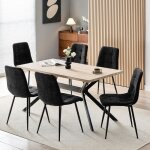 Wafting ensemble table de salle à manger avec 6 chaises table rectangulaire robuste grain de hêtre - ... Wafting ensemble table de salle à manger avec 6 chaises table rectangulaire robuste grain de hêtre - ...