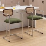 Wahson lot de 2 tabouret de bar moderne chaise haute de bar cuisine pied m�tal chaise haute bar avec ...