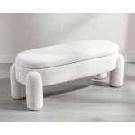 Wahson banc de rangement pliable en bouclette banc de lit pour salon et chambre banquette dentr�e avec ...