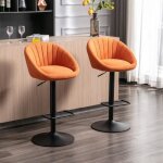 Wahson chaise bar lot de 2 chaise bar haute en tissu repose - pieds métal pour bar - cuisine (orange) ... Wahson chaise bar lot de 2 chaise bar haute en tissu repose - pieds métal pour bar - cuisine (orange) ...