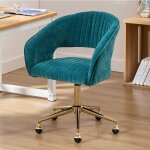 Wahson chaise de bureau � roulettes fauteuil de bureau avec si�ge pivotant chaise bureau plaqu� or chenille ...