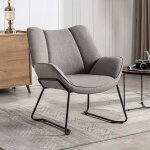 Wahson fauteuils de salon confortable avec assise Épais fauteuil relax et moderne avec pied métal pour ... Wahson fauteuils de salon confortable avec assise Épais fauteuil relax et moderne avec pied métal pour ...