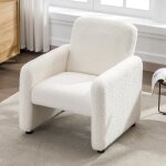 Wahson fauteuil salon confortable en peluche chaise lounge relax avec accoudoir en cadre boispour chambre ...