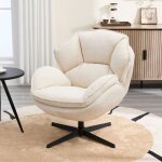 Wahson fauteuil de salon pivotant chaise salon fauteuil crapaud avec cadre en mtal fauteuil relax pour ...