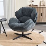 Wahson fauteuil de salon pivotant chaise salon fauteuil crapaud avec cadre en mtal fauteuil relax pour ...