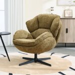Wahson fauteuil de salon pivotant chaise salon fauteuil crapaud avec cadre en mtal fauteuil relax pour ...