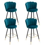 Wahson tabouret lot de 4 tabouret de bar en velours chaise de bar avec pieds en métal tabouret haut pour ... Wahson tabouret lot de 4 tabouret de bar en velours chaise de bar avec pieds en métal tabouret haut pour ...