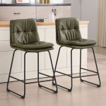 Wahson tabouret de bar lot de 2 chaise haute bar moderne avec coussin chaise de cuisine pour ilot central ...