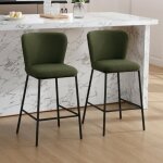 Wahson tabouret de bar lot de 2 tabouret de bar moderne avec dossier chaise haute de bar confortable ...
