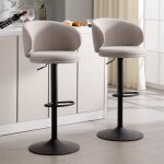 Wahson tabouret bar lot de 2 tabouret de bar rglable en lin chaise bar haute avec repose - pieds pour ...