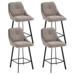 Wahson tabouret de bar lot de 4 tabouret bar chaise haute de bar avec repose - pieds mtal pour comptoir ...