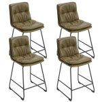 Wahson tabouret de bar lot de 4 chaise haute bar moderne avec coussin chaise de cuisine pour ilot central ...