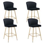Wahson tabouret de bar lot de 4 chaise de bar moderne tabouret avec pied plaque or chaise haute pour ...